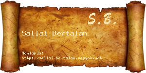 Sallai Bertalan névjegykártya